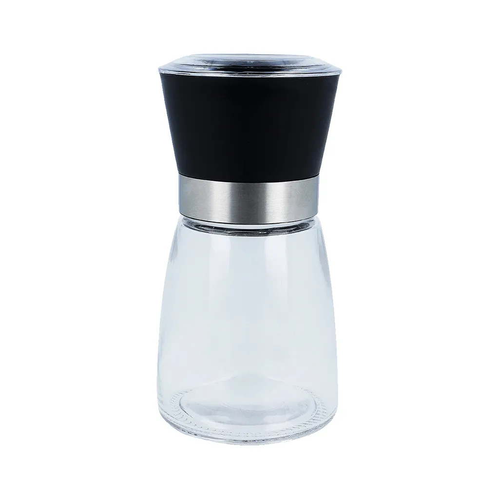 Pfeffermühle manuell 160 ml EUROHOME Glaskörper 13 cm - Salz Gewürzmühle Keramikmahlwerk verwendbar als Salzmühle und Gewürz Streuer Mahlwerk